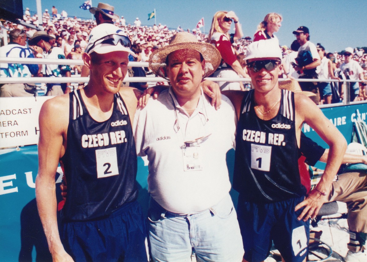 Pakosta (left) and Palinek during their appearance at the 1996 Olympics